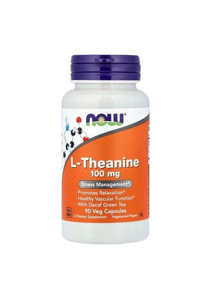 Now Foods, L-Theanine, 90 Bitkisel Kapsül
