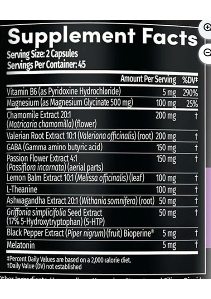 Medchoice Medchoıce Natural Magnesium Glycinate 500MG, L Theanine, Valerian Root, 5-Htp, 90 Capsul.abd - Görsel 3