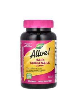 Nature’s Way Nature's Way, Alive!® Hair, Skin & Nails Gummies, Strawberry, 60 Gummies