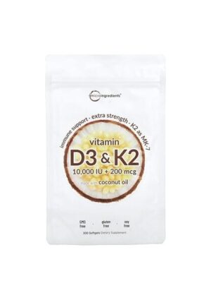 Micro Ingredients Vitamin D3 10000 Iu & K2 200 Mcg, 300 Softgels