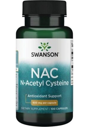 Swanson Premium Nac N-Acetyl Cysteine 600MG 100 Kapsül Antioxidant Destek İçin Yetişkinler