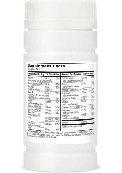 21st Century One Daily, Men's Health, 100 Tablets - Görsel 4