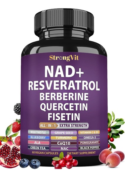 Strongvit Nad+ Resveratrol Supplement 60 Capsules Dmmedicineden