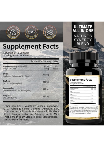 Shilajit Capsules, 19-In-1 Supplement 90 Capsules - Görsel 2