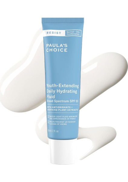 PAULA'S CHOICE Resıst Daily Hydrating Fluid Face Moisturizer With Spf 50 Sunscreen, Face Sunscreen For Oily Skin, Chamomile & Vitamin E, Uva/uvb Protection