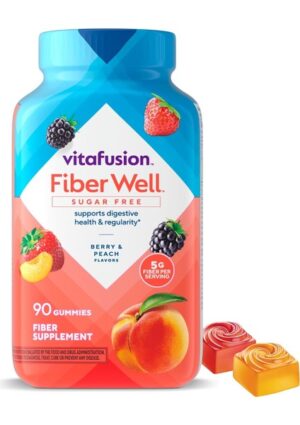 Vitafusion Fiber Well Sakızlar, Şeftali, Çilek ve Meyve, 90 Sakız