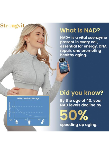Strongvit Nad Supplement With Resveratrol,urolithin-A 120 Kapsül - Görsel 2