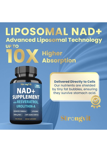 Strongvit Nad Supplement With Resveratrol,urolithin-A 120 Kapsül - Görsel 3